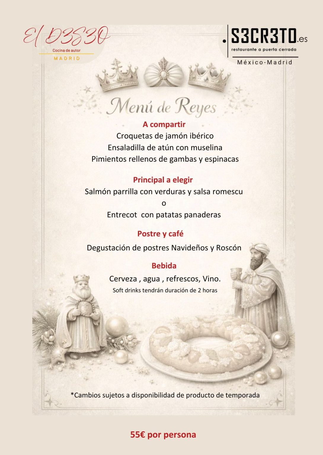 menu reyes